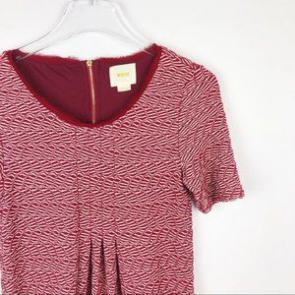 Anthropologie Maeve Dora Shift Wine Red Dress Size‎ XS - Picture 7 of 8